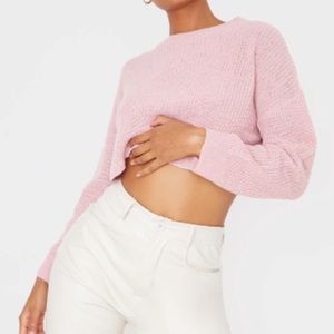 Pink cropped sweater PLT